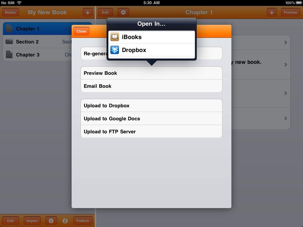 Creative Book Builder sur iPad