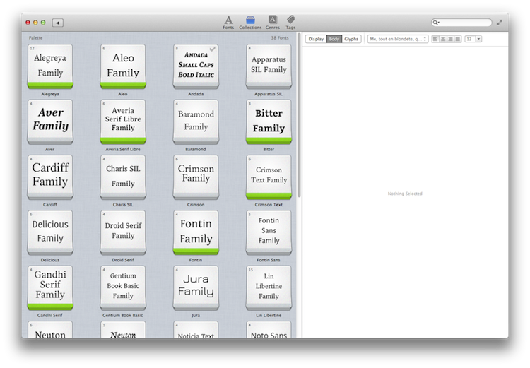 Le défunt fontcase sur OS X permettait de cataloguer très facilement ses polices.