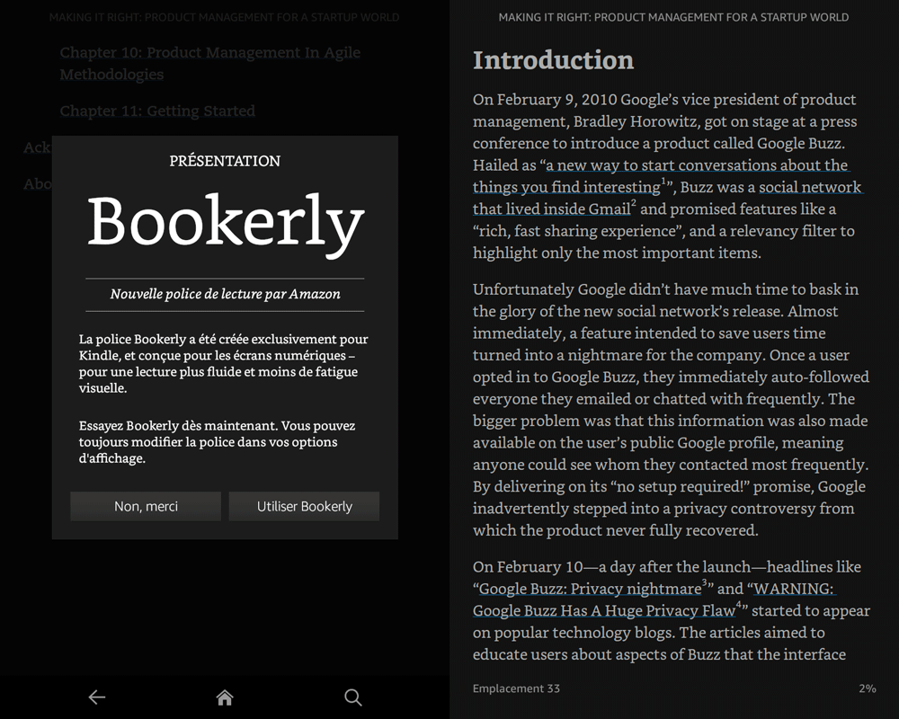 Nouvelle police Kindle : Bookerly