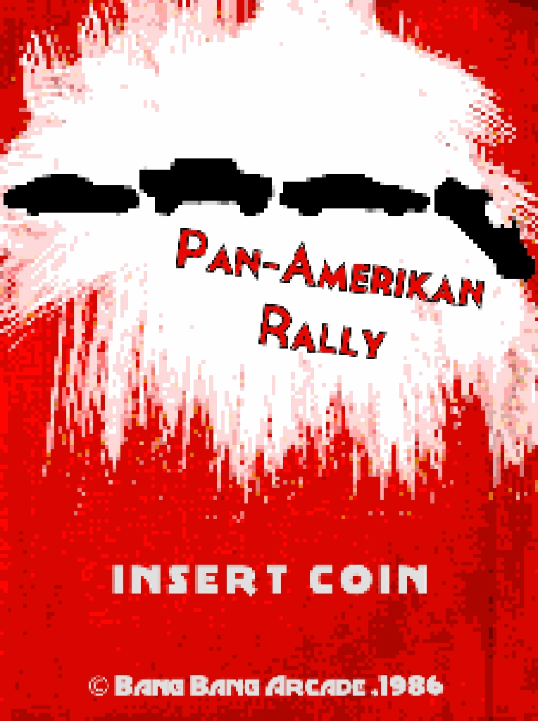Pan Amerikan Rally débute sur un GIF animé rappelant les bornes d'arcade du passé.
